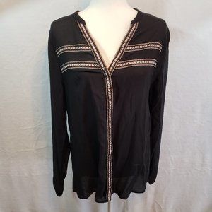 BKE Button Down Blouse Black M